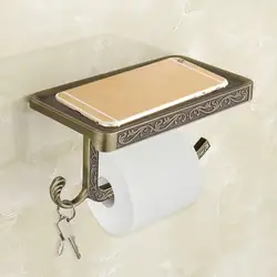 Винтажный Европейский стиль практичный туалетный тисненый держатель для бумажных полотенец, полка для телефона, бесплатная доставка