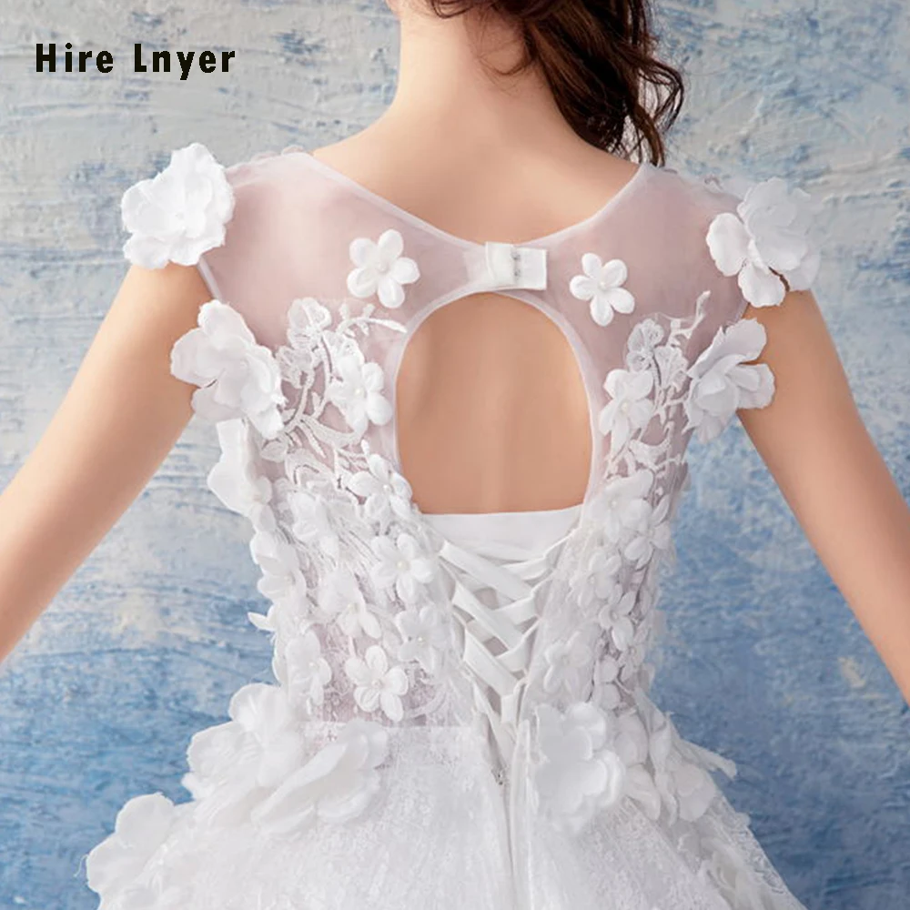 Vestido De Noiva Renda/Новое поступление года; кружевное бальное платье принцессы с открытой спиной и жемчужинами и аппликацией в виде цветов; большие размеры