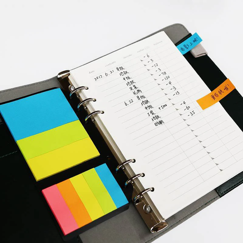 Post it N 6 Holes Binder Sticky Notes A5A6 Planner Accessory Colored
