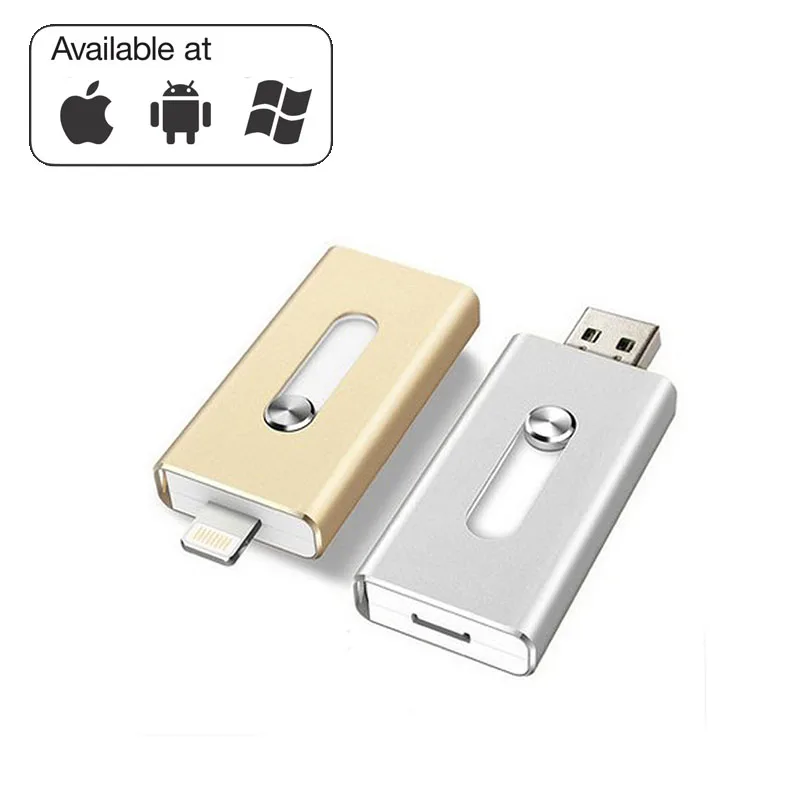 3 in 1 USB Flash Drives for iPhone/Android 16GB 32GB 64GB 128GB Usb