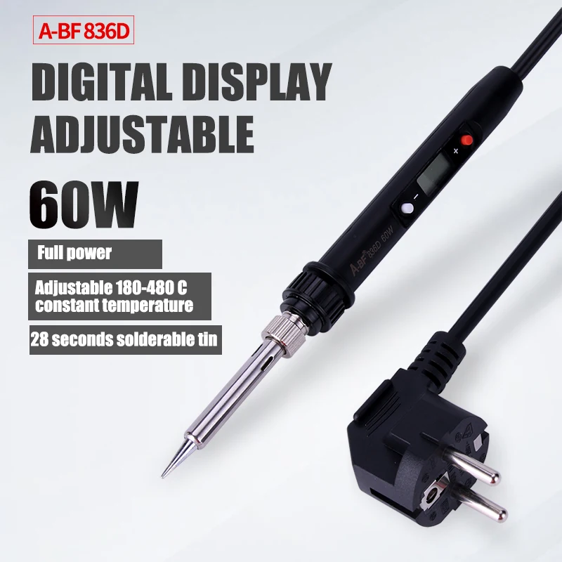 

A-BF 836D LCD Display Soldering Iron Digital Solder Iron Set Temperature Adjustable Kit Welding Tools Rework Station 60W