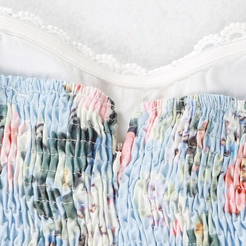 [LIVIVIO] Boho Ruffle Hem без рукавов белый кружевной топ Женская одежда 2019 Лето бретелек Cami
