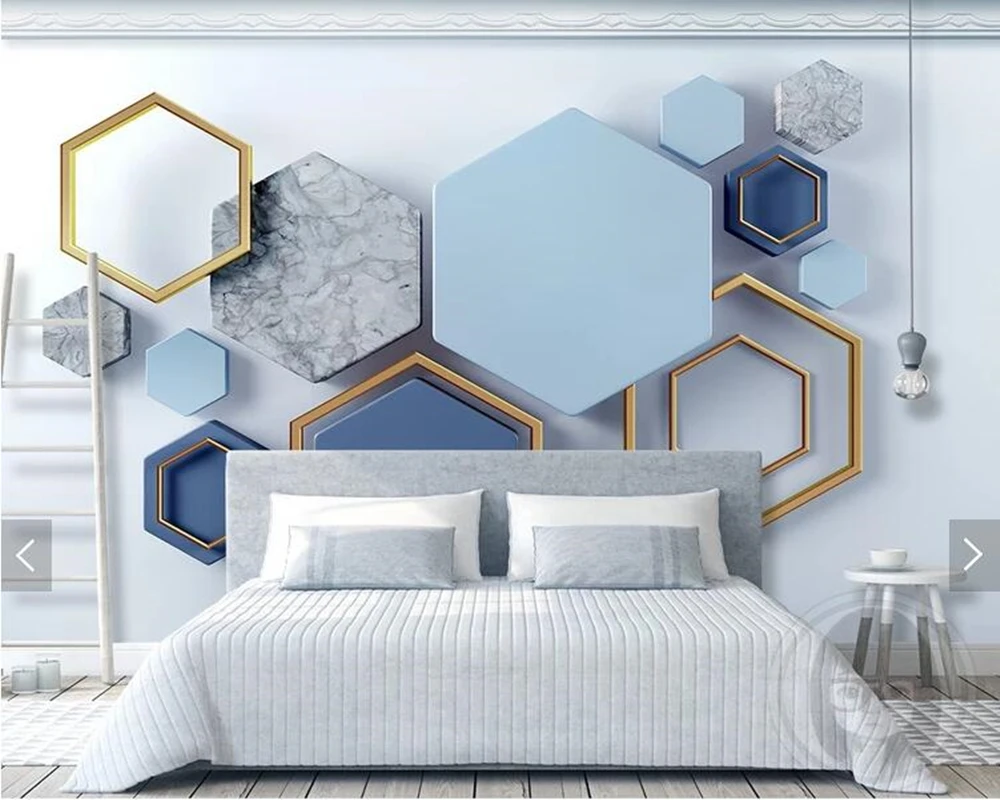 

Custom 3D papel DE parede, simple polygonal marble mosaic fresco for living room bedroom TV background home decor wallpaper