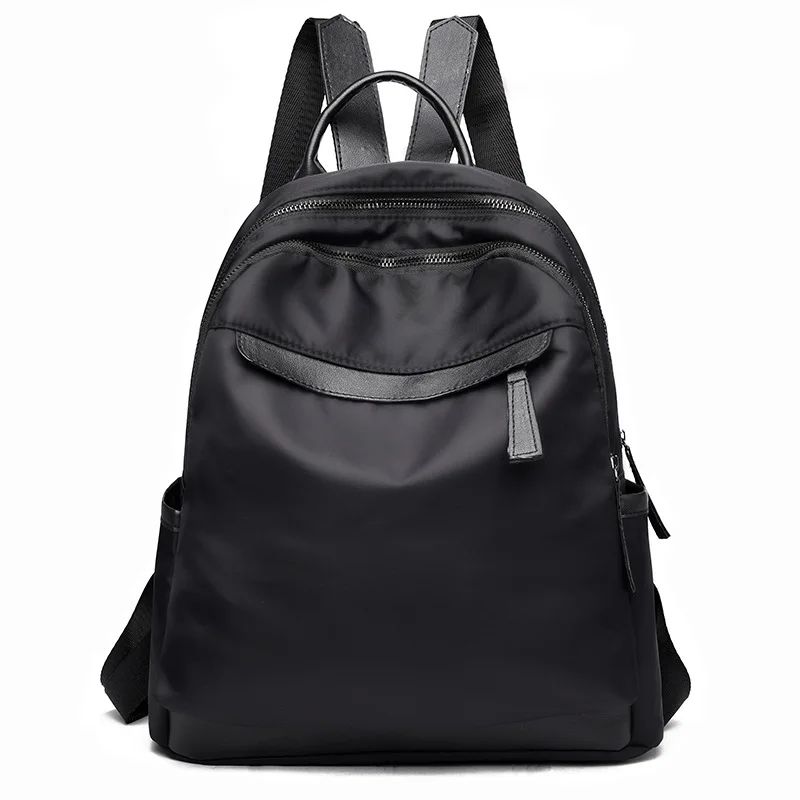 

Fashion Simple Solid Color Women 'S Backpack Casual Splicing Oxford Cloth Travel School Bag Oxford Cloth Waterproof Shou