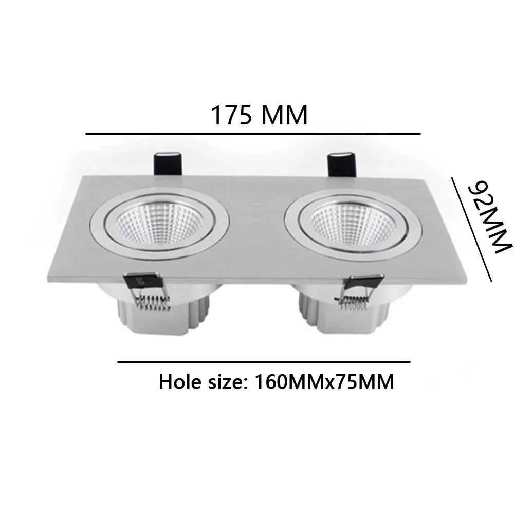 Хорошее качество, встраиваемый двойной светодиодный квадратный белый светильник с регулируемой яркостью, 14 Вт, 20 Вт, Светодиодный точечный светильник, декоративный потолочный светильник, AC 110 В, 220 В