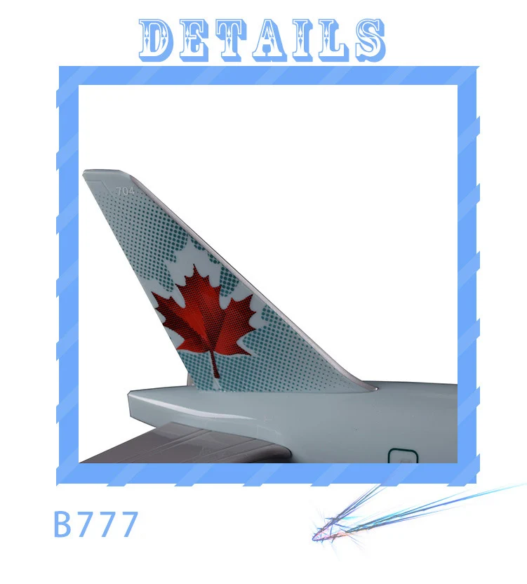 Prenoy 47 см смолы Boeing 777 модель самолета канадский Airways Air Canada Airlines B777 самолета Стенд Модель самолета коллекция