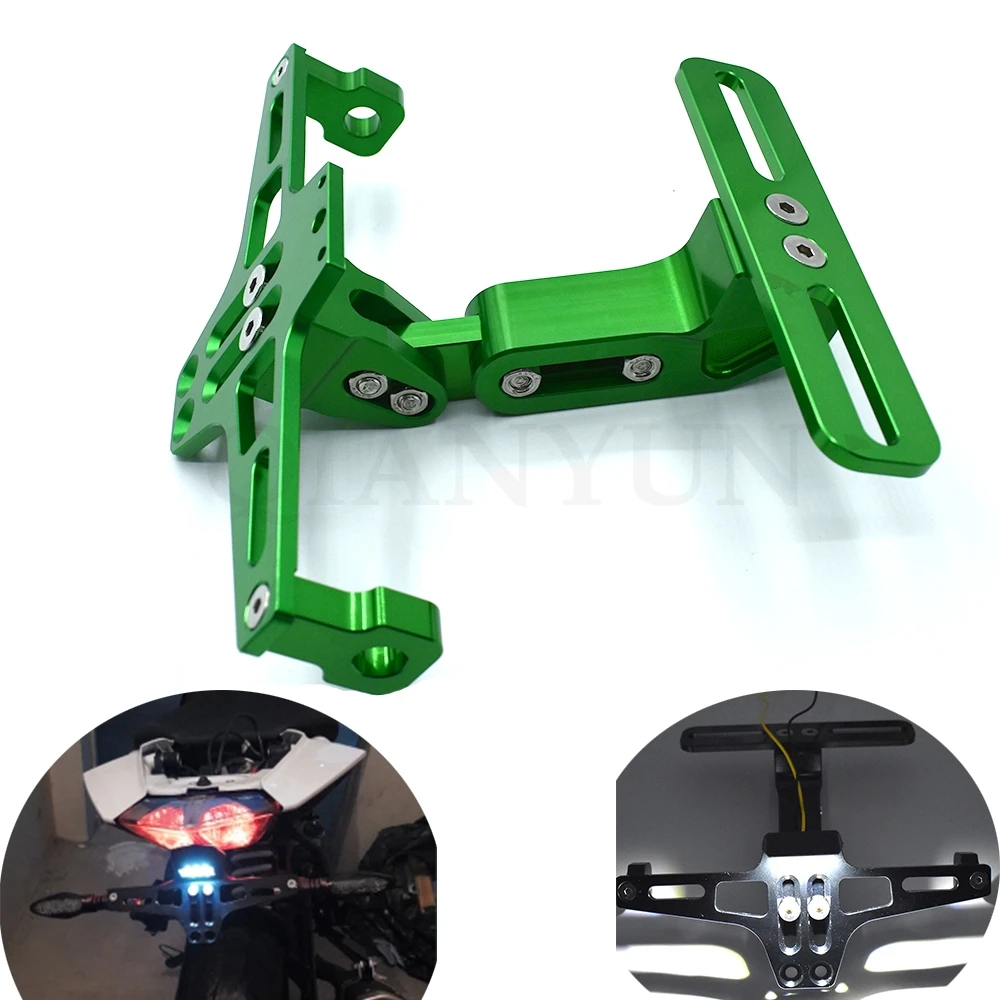 

Universal CNC Alumium Motorcycle License Plate Bracket Holder with LED Light For Yamaha FZ6 FAZER FZ6R FZ8 FZ1 FAZER XJ6