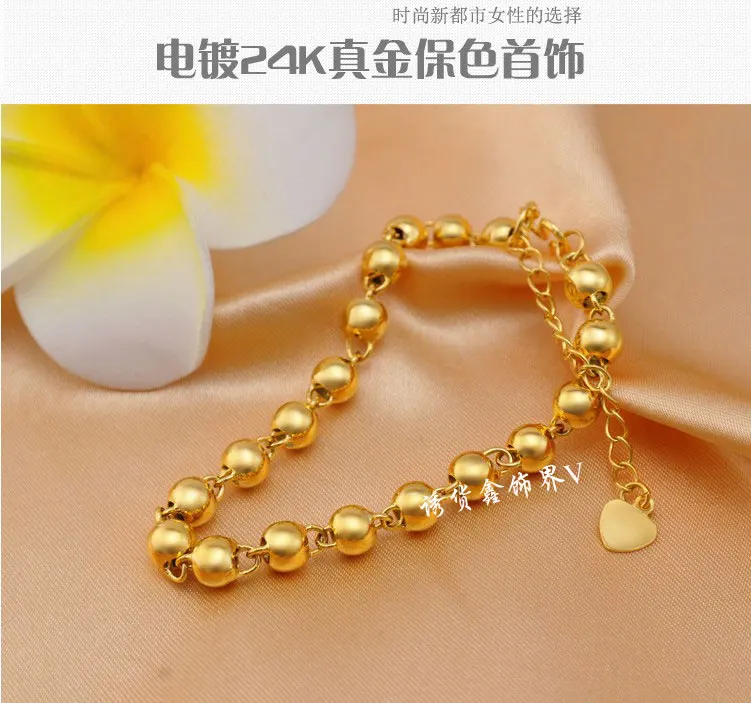 2017 Imitation Gold Jewelry Pure Br Plated 24k Bracelet 2017 Imitation Gold Jewelry Pure Br Plated 24k Bracelet Smooth Bead Men And Women On Aliexpress Alibaba Group