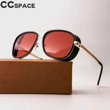 Стимпанк очки солнцезащитные очки Tony Stark Железный человек Matsuda солнцезащитные очки ретро квадратные очки Красные линзы CCspace солнцезащитные очки UV400