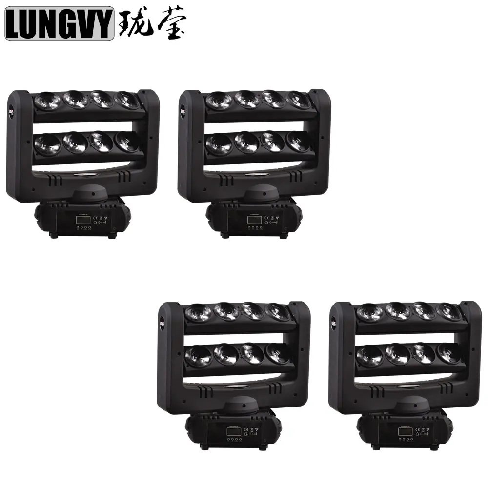 

Free Shipping 4pcs/lot New 8x12W RGBW Led Spider Light Led Party DJ Club Bar Lighting 11/37 DMX512 Channel LED Moving Head Light