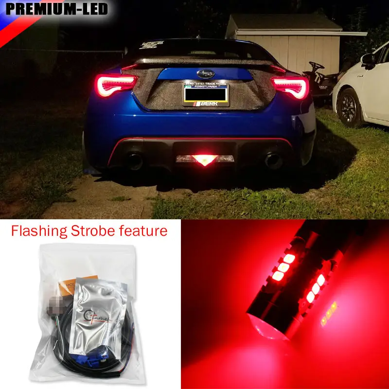 

Strobe Flashing Red LED Rear Fog Light 4th Brake Light For 2013-up Scion FR-S Subaru BRZ, 2014-up Scion tC, 2009-up Nissan 370Z