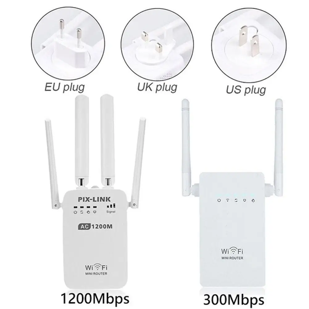 

New Arrival AC 300/1200Mbps AC1200M 5G Wireless Repeater High Speed 5G Gigabit WiFi Router Antenna PIXLINKAC05