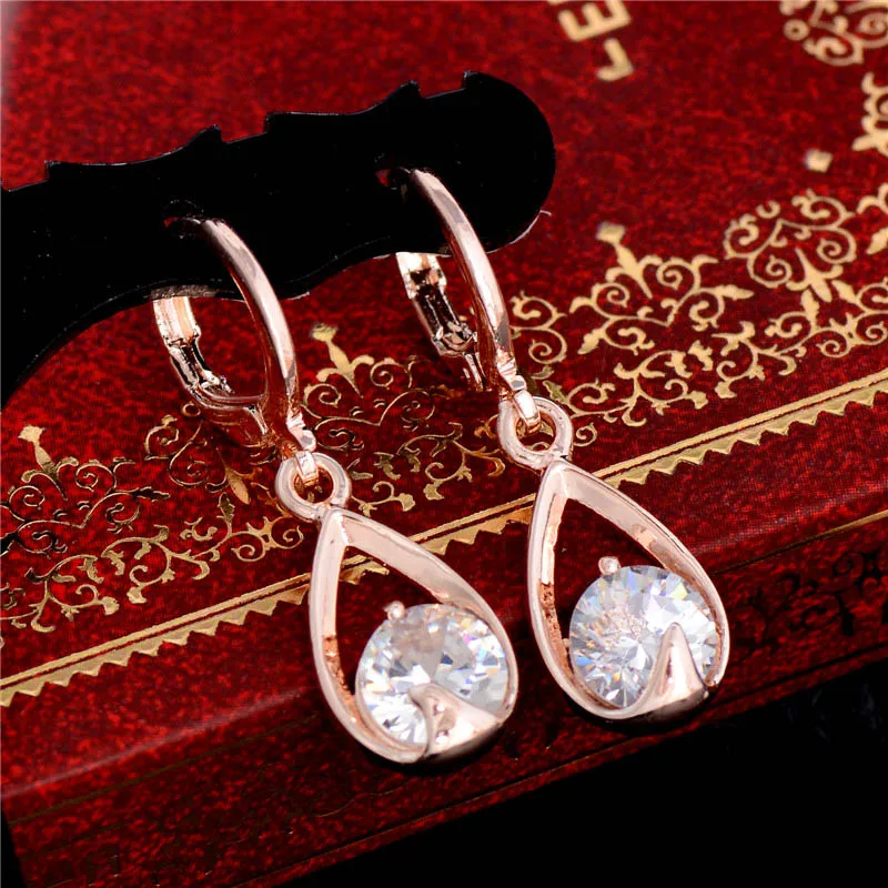 Женские серьги подвески misanryne золотого цвета с фианитами и кристаллами|earrings