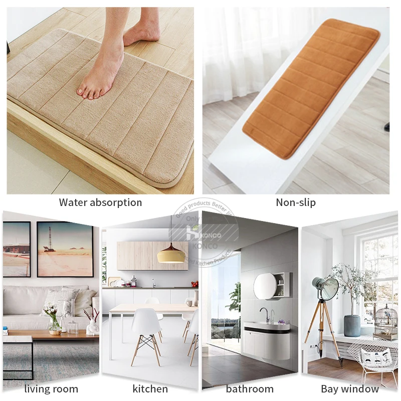 Коврик для ванной Konco 40*60 см коралловый флисовый коврик пенопластовый кухонный