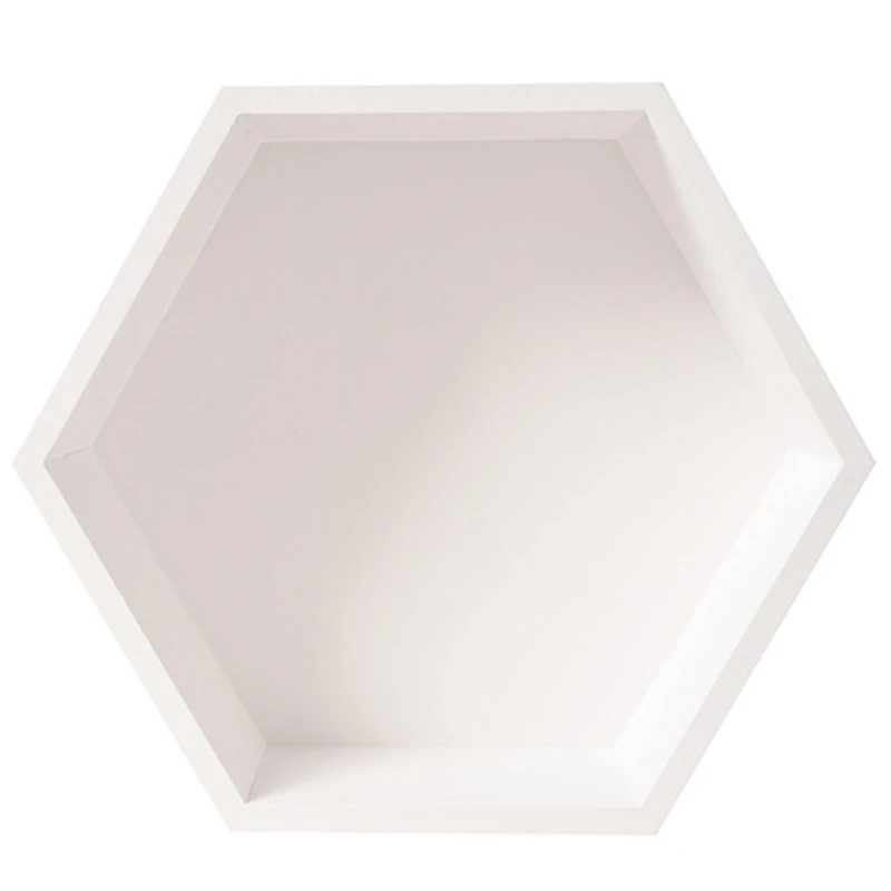 

Nordic Style Creative Wooden Hexagonal Storage Rack Wall Mount Shelf Holder Home Decoration Shelf Multi-Functional Rack