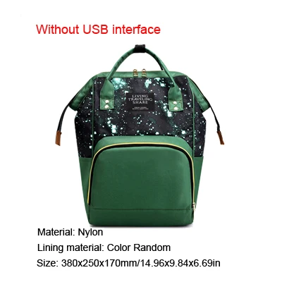 Многофункциональный водонепроницаемый USB интерфейс мягкий подгузник сумки большой емкости путешествия рюкзак для матерей детские подгузники мешок младенческой - Цвет: 31