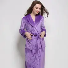 Унисекс для мужчин и женщин ультра длинная Ультра толстая Коралловая флисовая фланель полная длина плюс халат размера пижамы Loungewear ночная рубашка