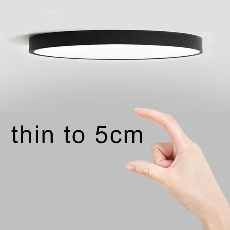 LED Ceiling Lights Ceiling Light Lamp 5cm Thin Round 12W/18W/30W Living Room Bedroom Light Black/White Lampara Techo Plafondlamp