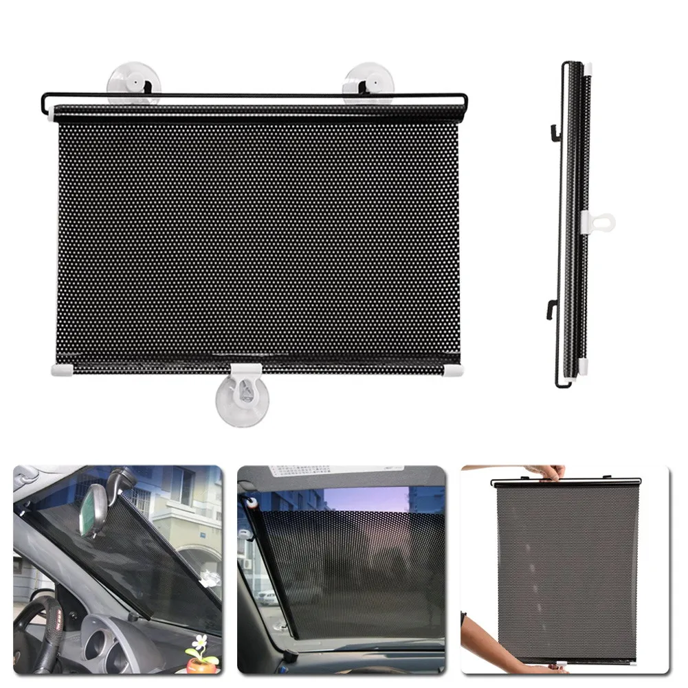 40cmx60cm Retractable Car Window Sun Shade Automatic Auto Visor Front
