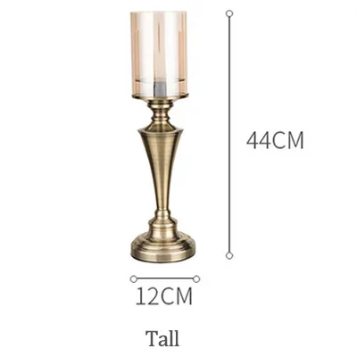 ERMAKOVA металлический подсвечник античный роскошный стеклянный подсвечник для стола свадебное романтическое украшение для дома - Цвет: Tall