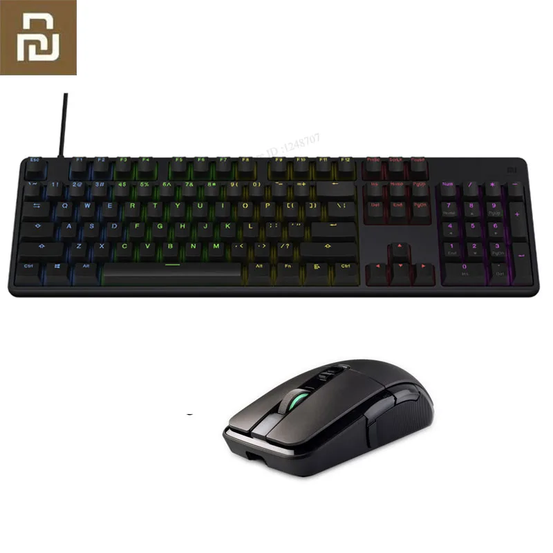 

Xiaomi Mechanical Gaming Keyboard RGB Backlit Fingerboard Supports Up To 33 Keys wiht Xiaomi Dual Mode Wireless/Wired Mouse