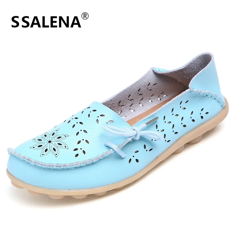 

Women Floral Hollow Out Ballet Flats Mesh Breathable Fashion Leather Loafers Shoes Ladies Fashion Lace Up Soft Sole Shoe AA10156