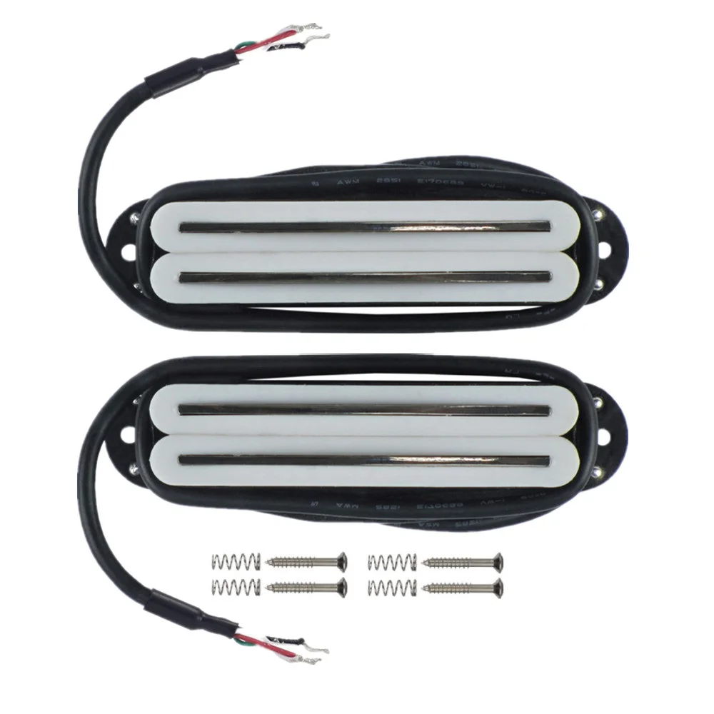 

NEW 2Pcs Low Noise Guitar Pickups Strat Dual Hot Rail Humbucker Pickups White Ceramic Magnet For Electric Guitar Parts