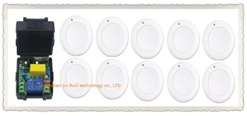 

New multi-function output mode AC 220 V 1CH Wireless Remote Control Switch System Receiver & 10*White wall Panel Sticky Remote
