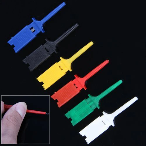 24pcs Plastic Multimeter grabber PCB SMD IC test hook clip jumper probe