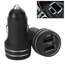 Kongyide автомобиля зарядное устройство 5 В/2.4A/1A Quick Charge двойной слот для Mini USB порты и разъёмы адаптер напряжение для мобильного телефона