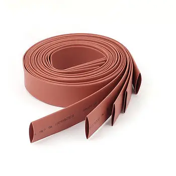 5ピース14ミリメートル径1メートル3.3ftロング2:1ポリオレフィン熱収縮チューブラップスリーブ赤
