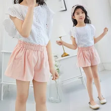 Детская одежда шорты для девочек летние шорты для маленьких девочек-подростков одежда для девочек детские брюки для детей 6, 8, 10, 12 лет JW4855