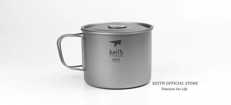 Canecas de Água de Titânio ao ar Livre com Alças Tampas de Titânio Copos de Acampamento Caneca de Viagem Keith Dobráveis Drinkware Ultraleve Ml-900 ml 300 26 Keith canecas de água de titânio ao