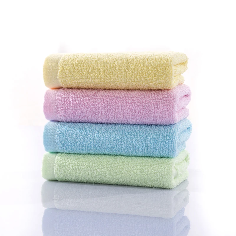 Cotton Towel rectangular solid color design towel 34 * 70cm pink yellow