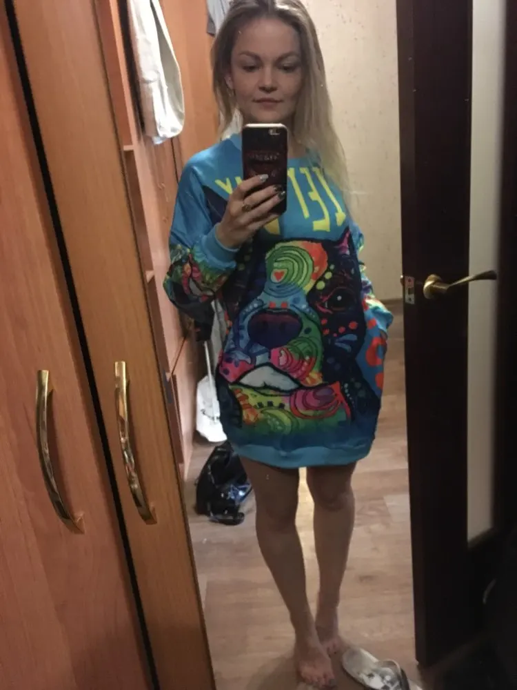 Женский свободный пуловер с длинным рукавом повседневный свитшот круглым