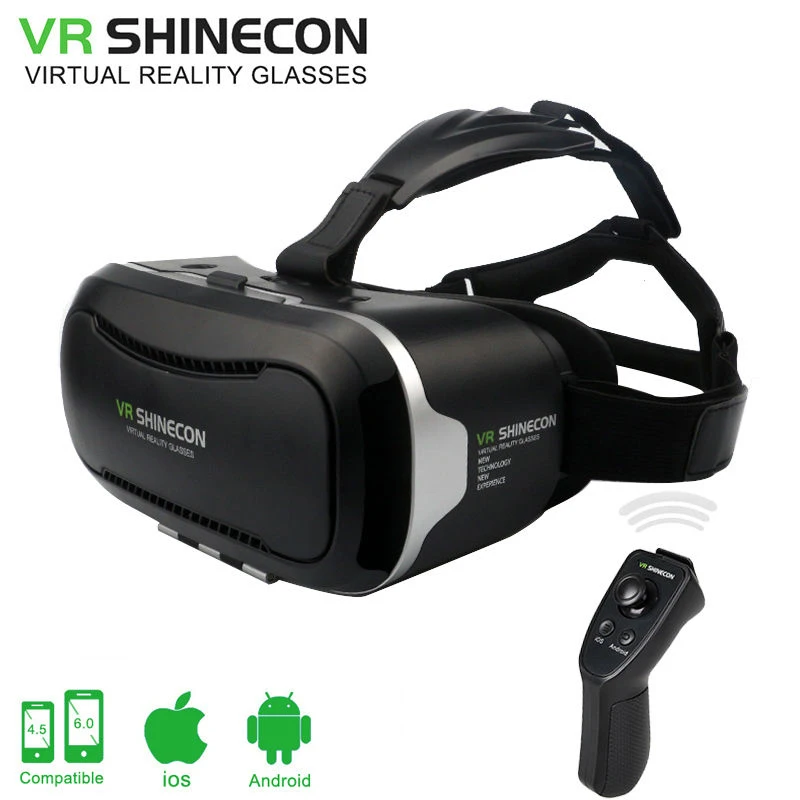 

Google Cardboard VR Shinecon ii VR box 2.0 Virtual Reality goggles 3D Glasses for 4.5~6.0 inch iPhone samsung Smartphones