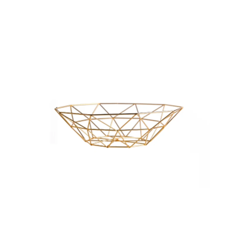 Скандинавском стиле железное искусство фрукты домашнее хранилище корзина Органайзер чаша для овощей закуски конфеты кухонный стол обеденный украшение инструмент - Цвет: Gold