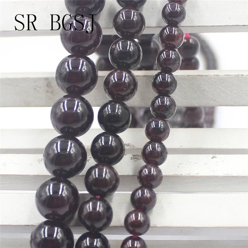 Free Shipping 6 8 10mm Wholesale AA Red Grade Garnet Gems Natural Round Stone Beads Handwork DIY Strand 15" | Украшения и