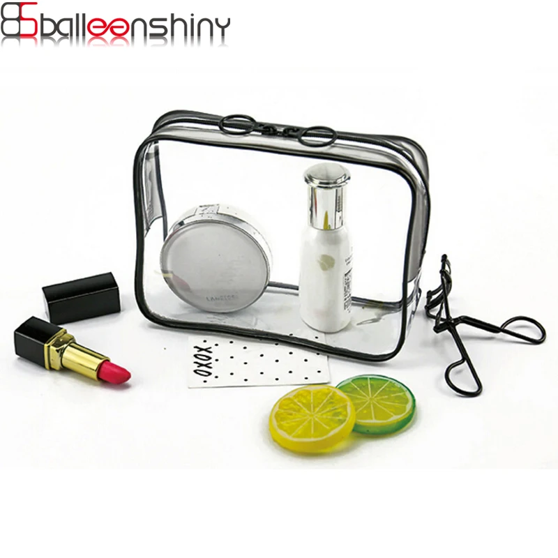 

BalleenShiny Transparent PVC Cosmetics bag Multi-function handbag Zippered bag Waterproof Travel Storage bag Make-up bag