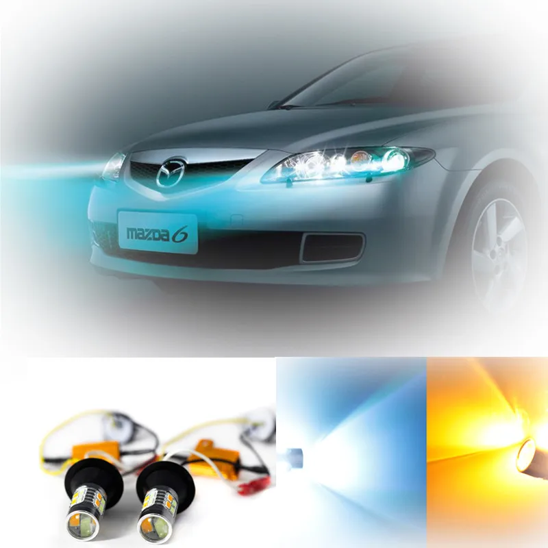 

High Power Car LED Turn Signals DRL Headlight Canbus Kit 1156/T20/7440 Daytime Running Front Light Yellow White Turn Signal Lamp