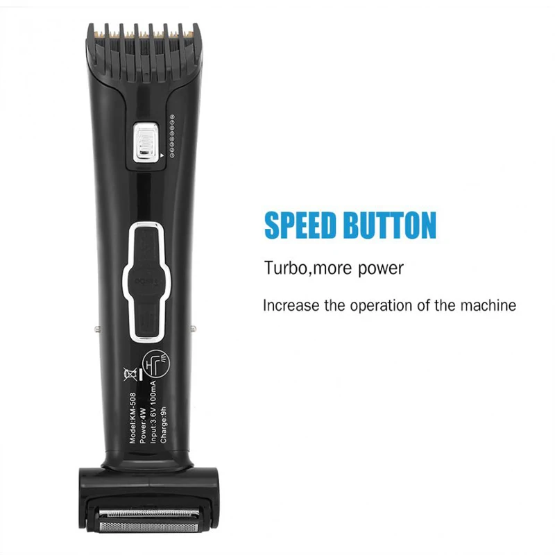 Kemei машинка для стрижки волос с двойной головкой Водонепроницаемый Электрический триммер для волос EU Plug бритва перезаряжаемая электрическая бритва KM-508