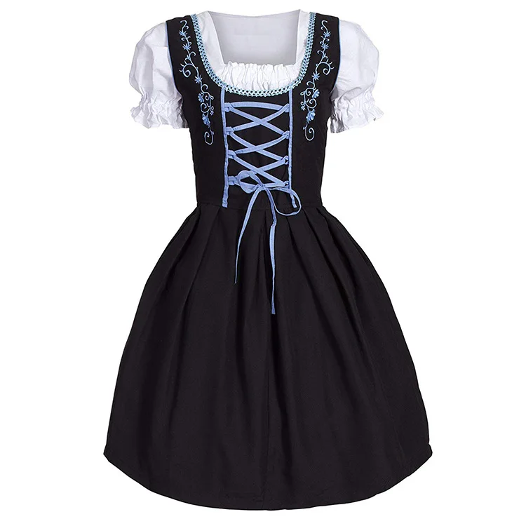 Женская Bavaria Oktoberfest Trachten Maid костюм спереди шнуровка фартук платье юбка Dirndl Fraulein Cos наряд для женщин 4XL 5XL