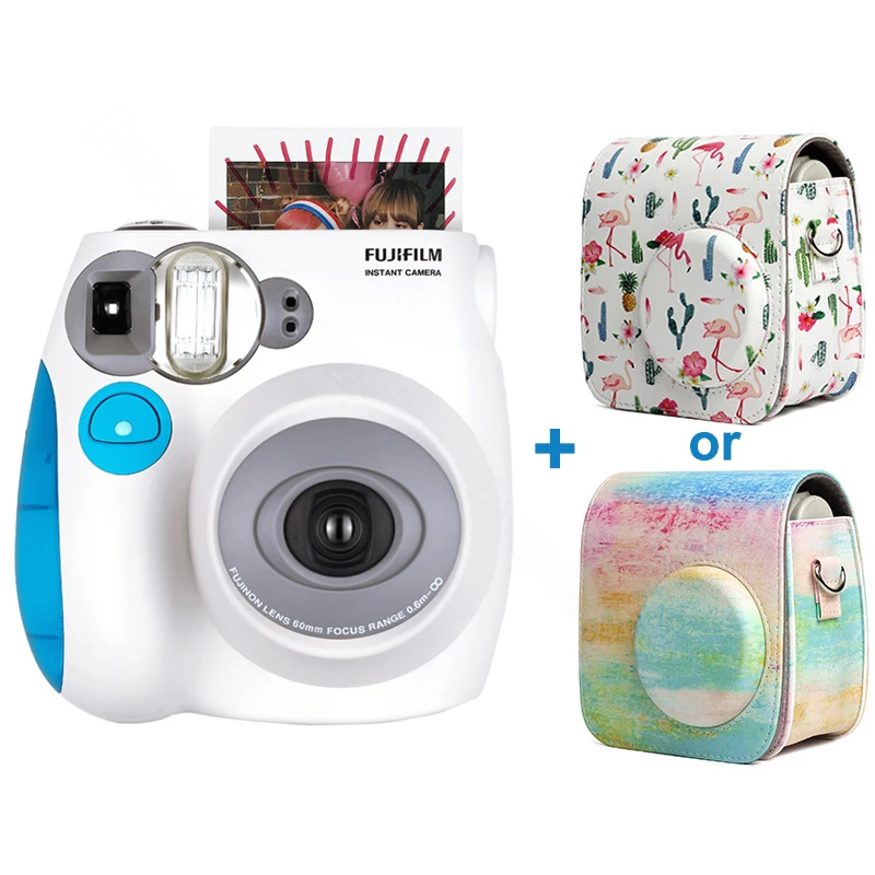 Genuine Fujifilm Instax Mini 7s Instant Photo Film Camera, Accept Fuji Instax Mini Film, with PU Leather Carrying Shoulder Bag