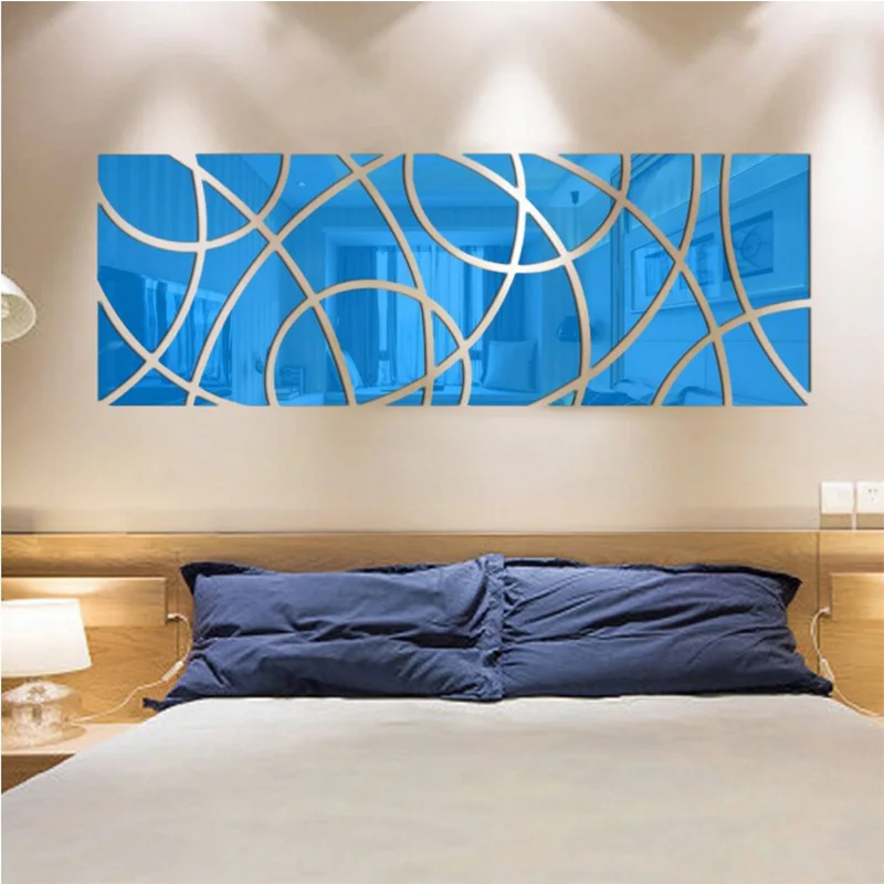 Creativo 3D acrílico cristal espejo pegatina gran tamaño TV Fondo sala de estar hogar Hotel verde moda decorativo pared pegatina