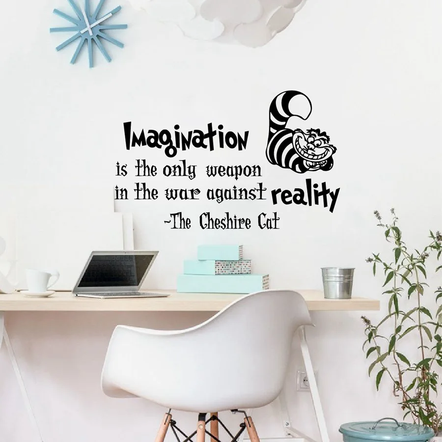 Alice In Wonderland Cheshire Cat Vinyl Wall Art Decal Kids Room Alice In Wonderland Cheshire Cat Vinyl Wall Art Decal Kids Room Decor Diy Wallpaper Removable Stickers From Home Garden On