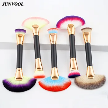 

5Pcs Large Fan Shape Makeup Brushes Doubled Ended Pro Face Cosmetic Make Up Tool Foundation Powder Contour Highlighter Brush