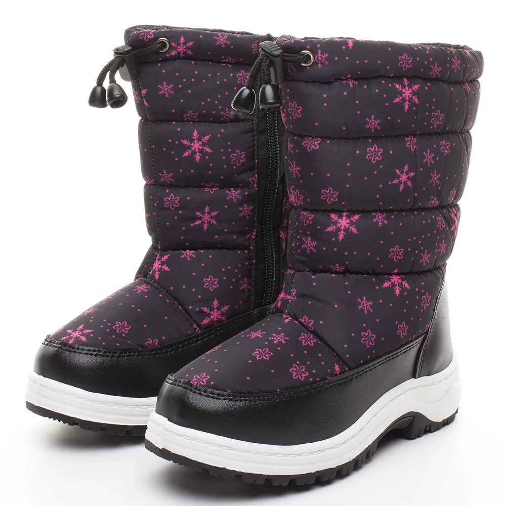 

ULKNN Children's snow boots boys girls cotton shoes 2018 new winter models pluswarm non-slip snow boots