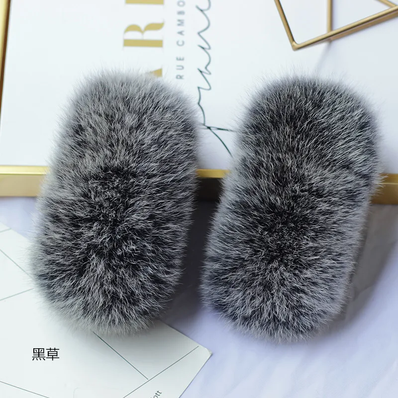 

Fur Arm Cuffs For Sleeve Natural Real Fox Fur Fashion Genuine Fur Short Cuff Cute Arm Warmer Solid Color Wrist Warmer Soft