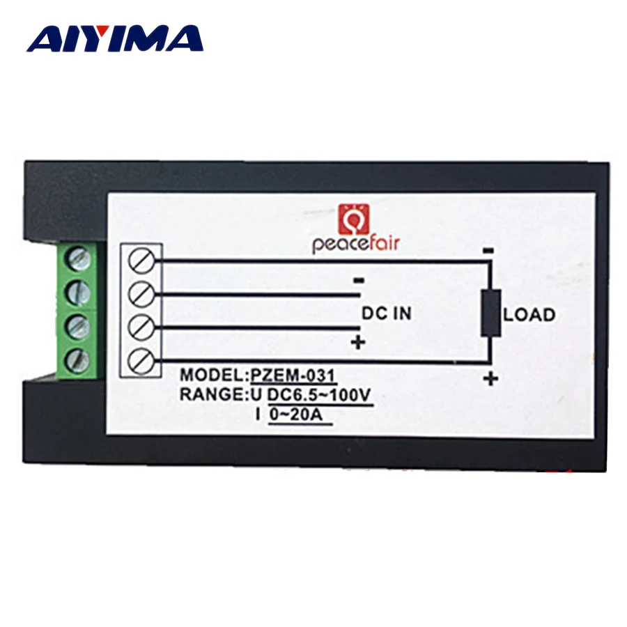 Продажа AIYIMA цифровой ваттметр DC6.5 100V 20A 4 в 1 цифровой измеритель напряжения тока Энергии Большой ЖК экран Вольтметр постоянного тока Амперметр