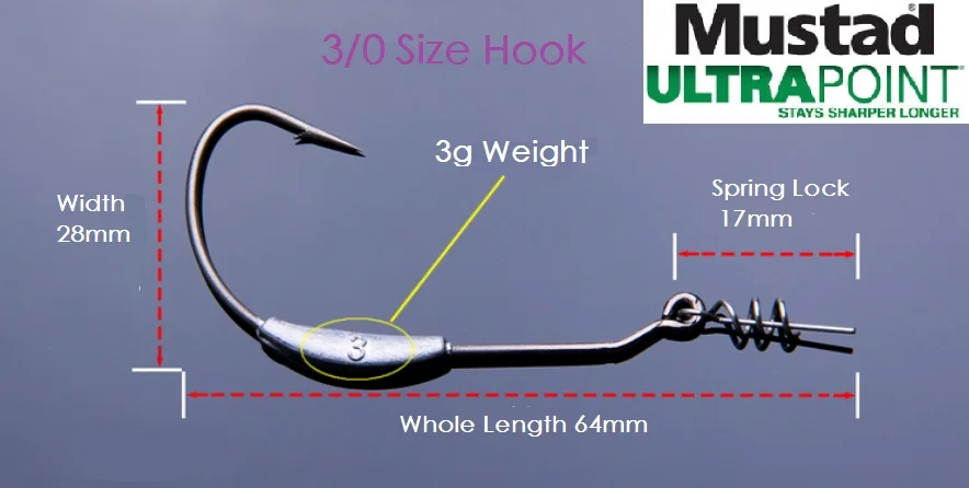 Пружинный замок вес ed Mustad Utral крючок 2 г 1/0 5 /2/0 3 3/0 (вес/размер крючка)|hook size|hook hooksspring